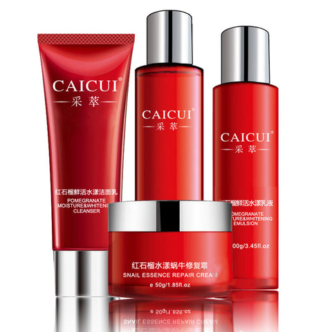 New Arrival Red Pomegranate Cleanser/Cream/ Lotion/Smoothing Toner Skin Care Beauty Set Moisturizing Freckle Dark Spot Remover