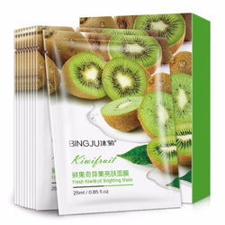 10pcs/set Facial Cleaning Accessory BINGJUN Fresh Kiwifruit Brighting Mask Smooth Moisturizing Skin Whitening Beauty Mask